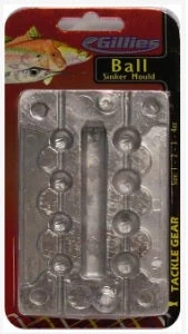 Gillies Ball Sinker Mould 1/4 And 1/2 Oz