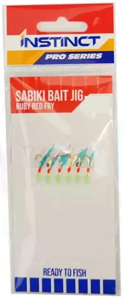 Instinct Pro Sabiki Live Bait Jig Rig -Sports Fishing sabiki bait jig packet product image 76008RedFry